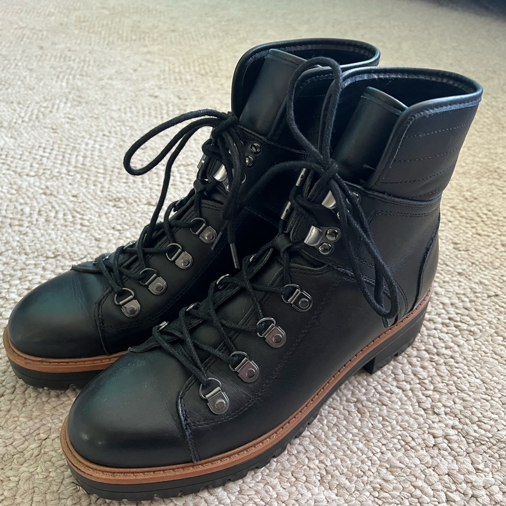 Marc Fisher Black Lace Up Boots - Picture 3 of 5